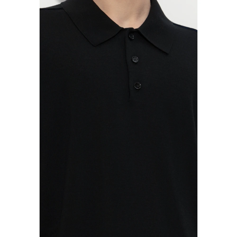 Burberry Wollen Polo Black Heren