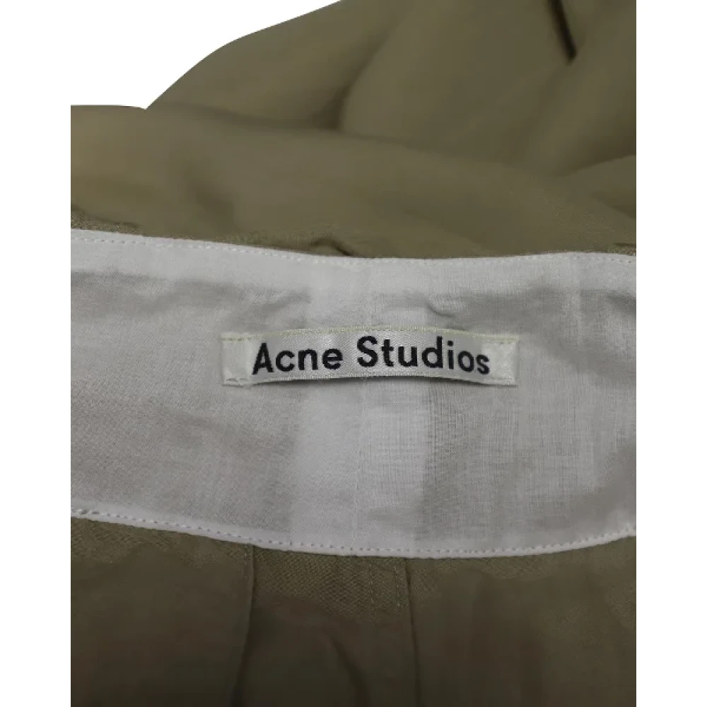 Acne Studios Pre-owned Fabric bottoms Green Dames
