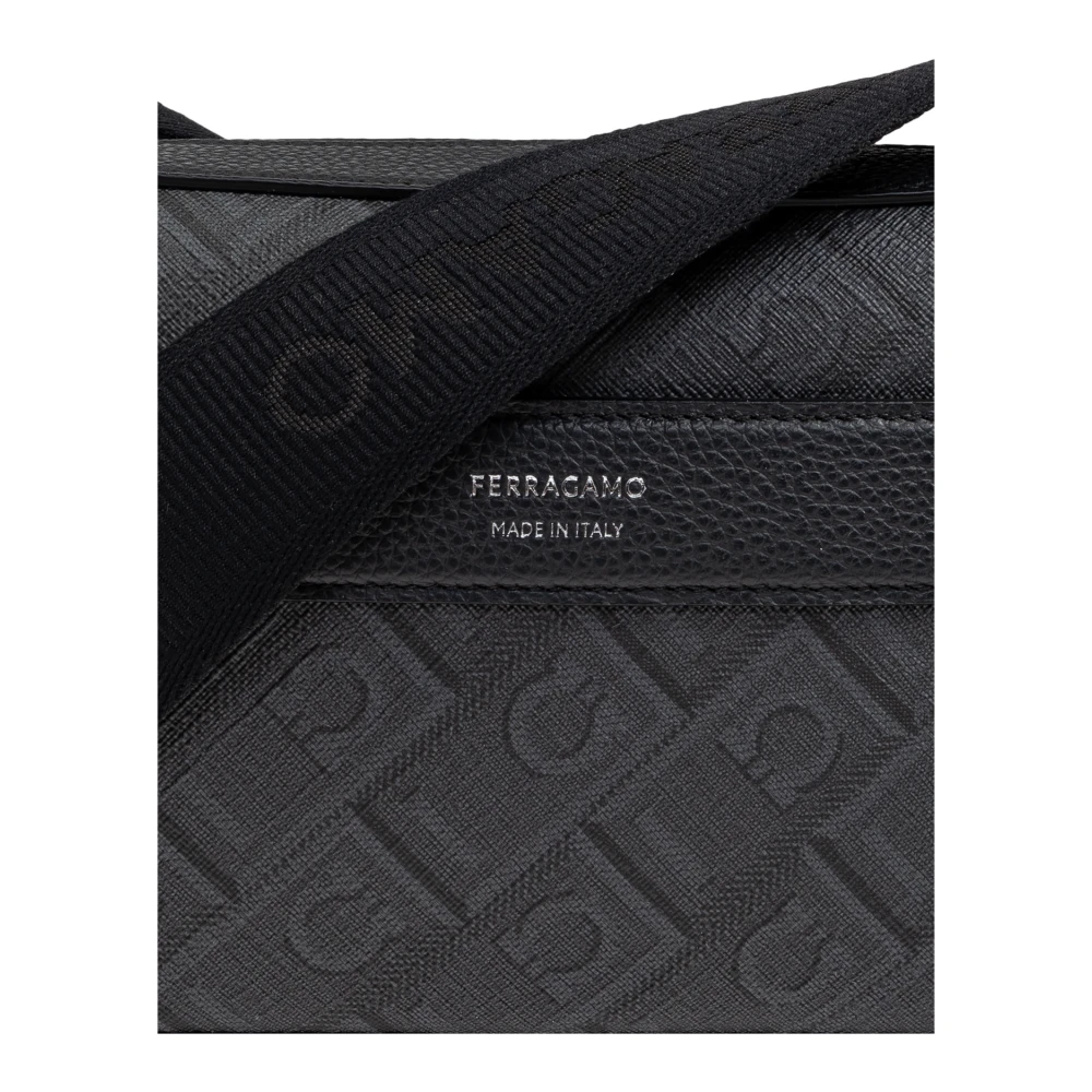 Salvatore Ferragamo Schoudertas met monogram Gray Heren