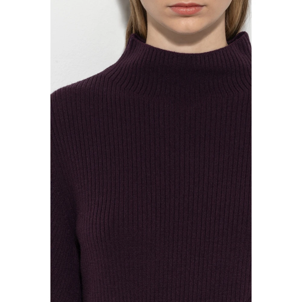 LUISA CERANO Burgundy Ribbed Pullover Red Dames