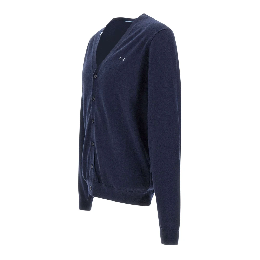 Sun68 Heren Cardigan Sweater Navy Blue Heren