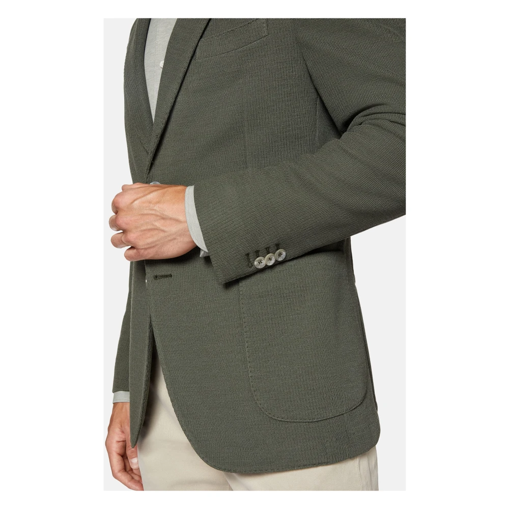 Boggi Milano Militaire jas in gestructureerde wollen jersey Beige Heren