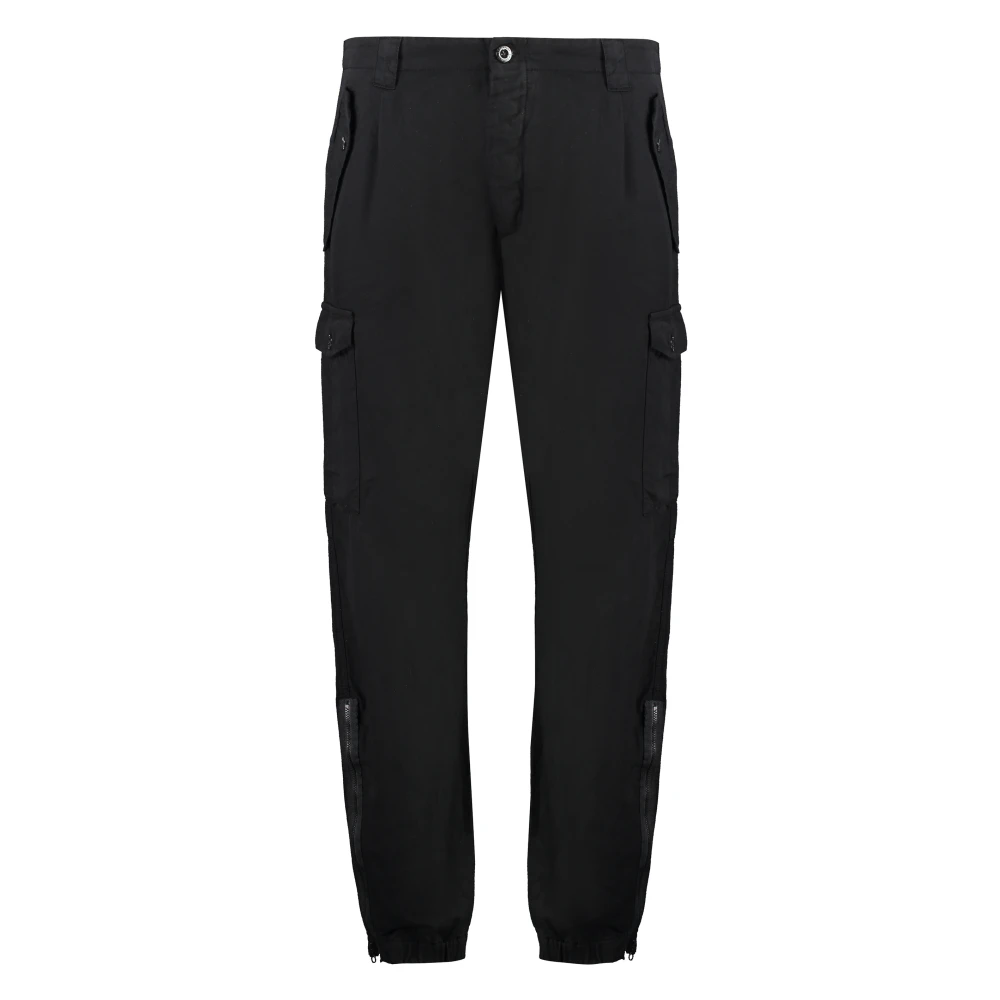 C.P. Company Multi-Pocket Katoen-Linnen Broek Black Heren