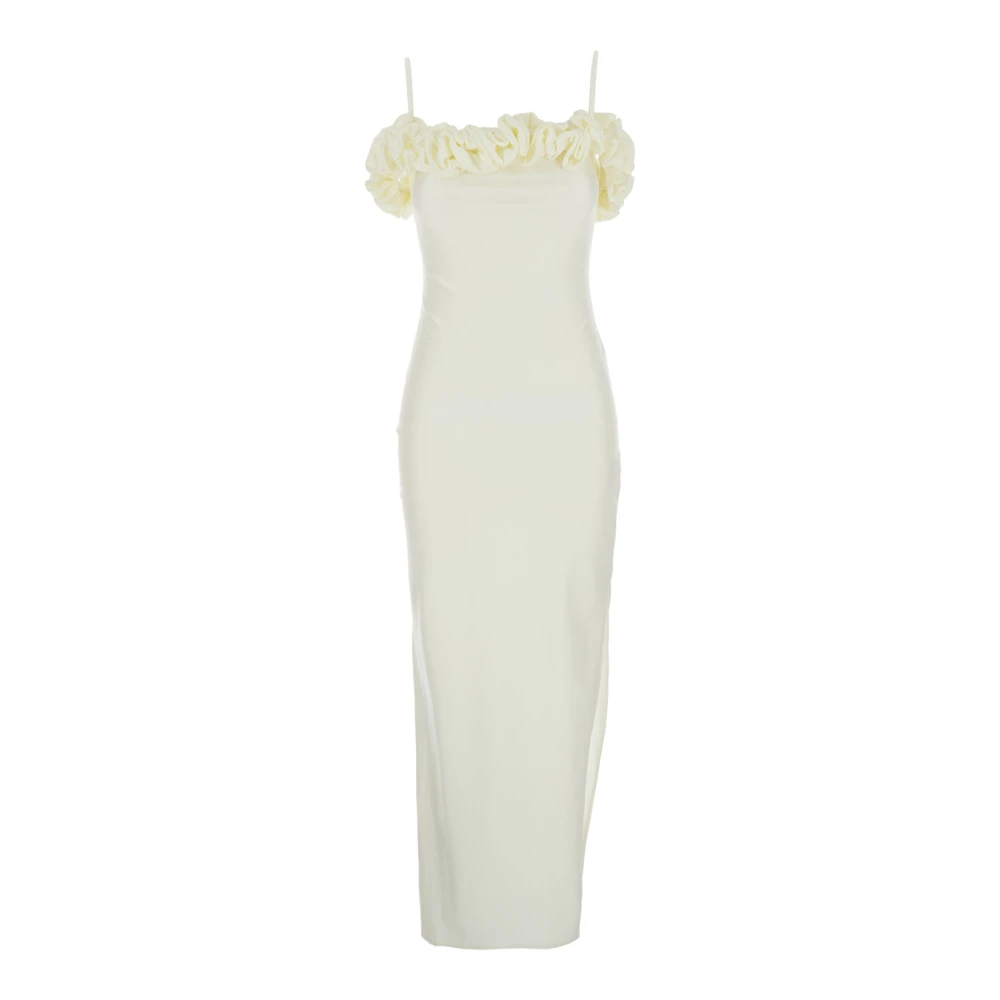 Coperni Witte Mouwloze Lange Jurk met Gerimpeld Detail White Dames