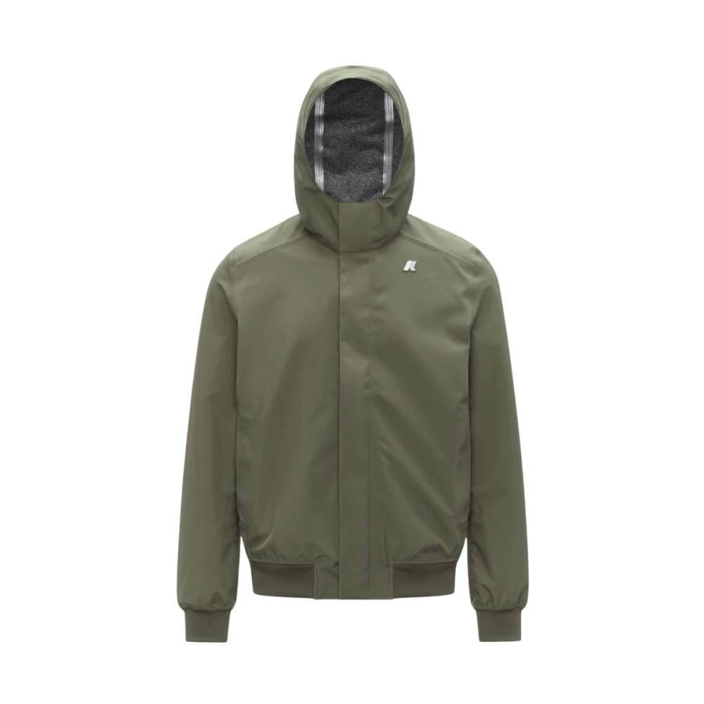 K-Way Men's Green Rain Jackets, M, Joachim Bonded Jersey
