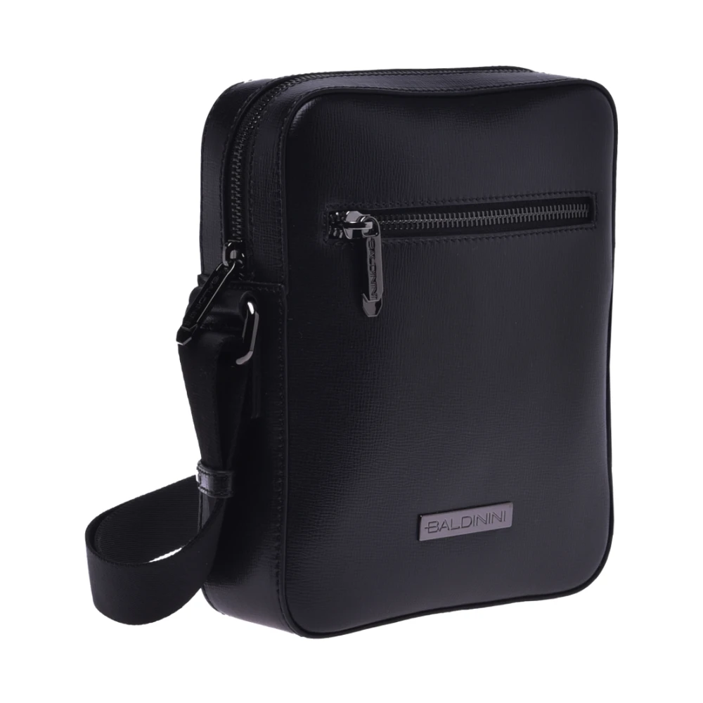 Baldinini Black leather crossbody bag Black Heren