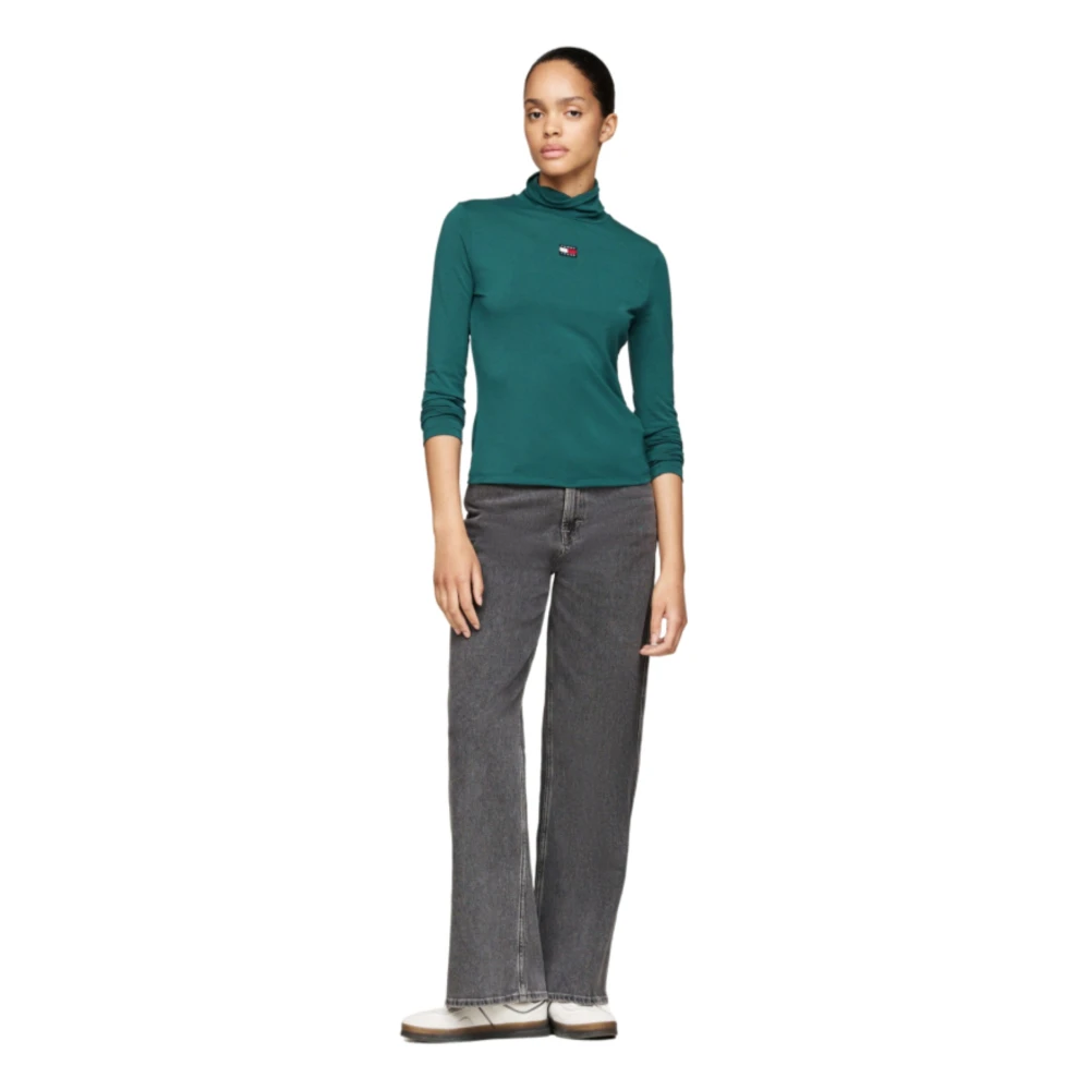 Tommy Hilfiger Blauwe Trui Slim Fit Lange Mouw Blue Dames