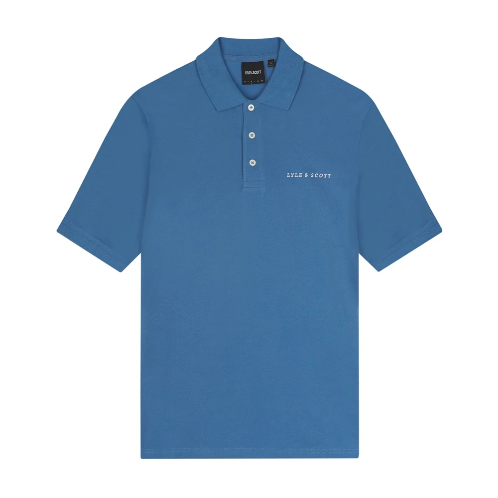 Lyle & Scott Polo- L&S Embroidered S S Blue Heren