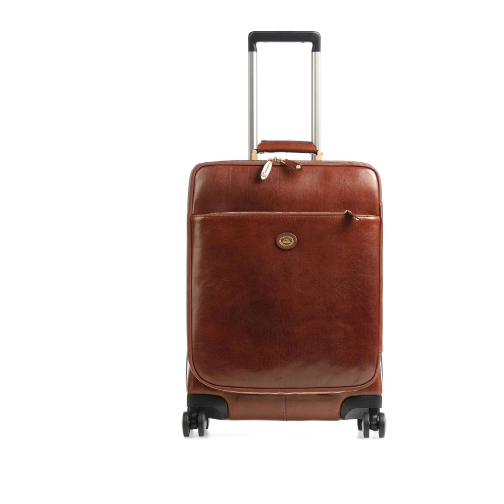 The Bridge Bruin Leren Koffer Spinner Trolley Brown Unisex