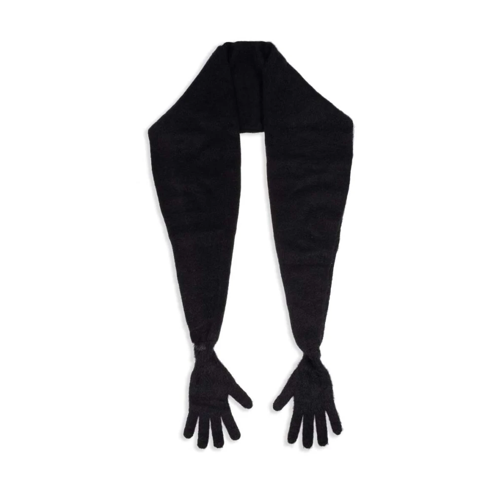 Moschino Zwart Gebreide Omslag Sjaal Black Dames