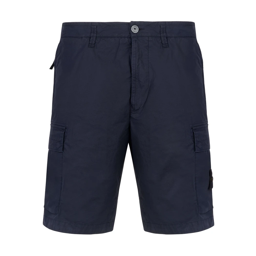 Stone Island Cargo Bermuda Shorts Regular Fit Blue Heren
