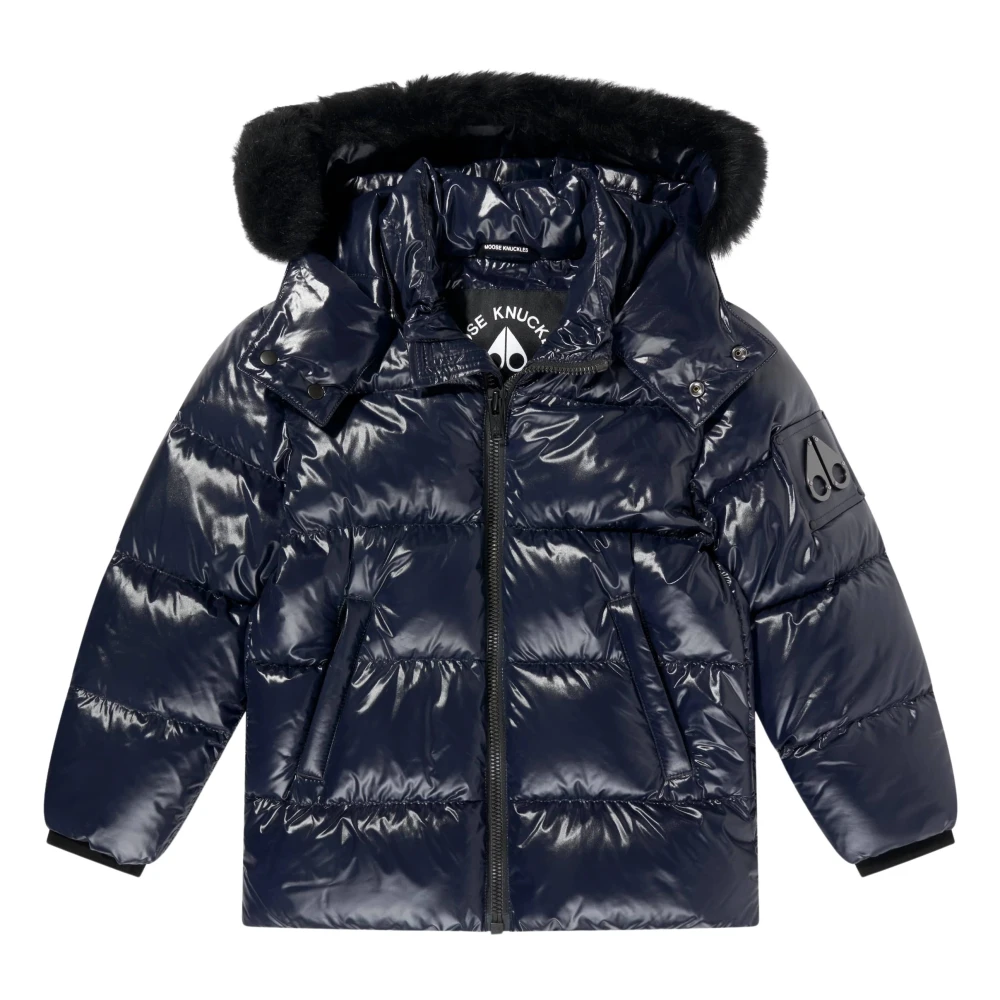 Moose Knuckles Unisex Kids Blue Winter Jackets, 10 Y, Kings Down Padded Puffer Jacket