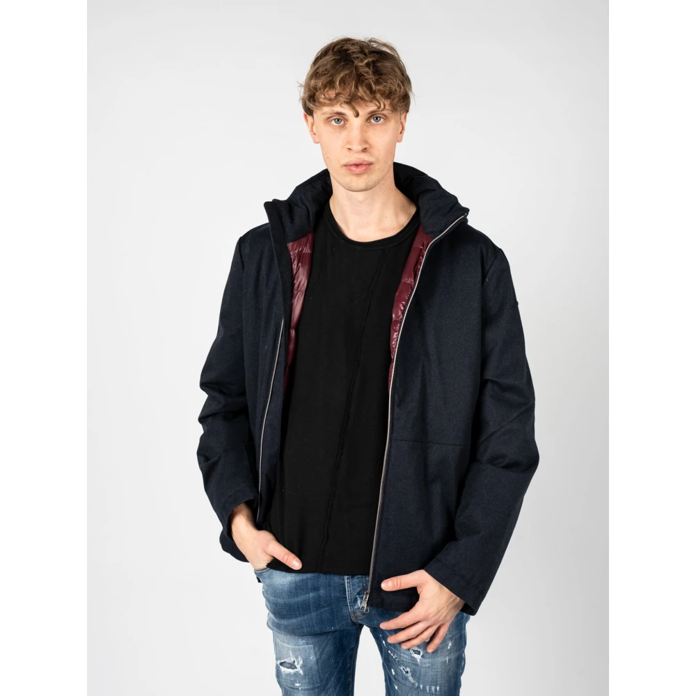 Geox Casual Jas met Afneembare Capuchon Blue Heren