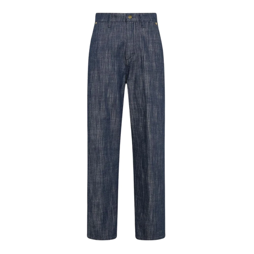 Momoni Baggy Jeans in Denim Kleur Blue Dames