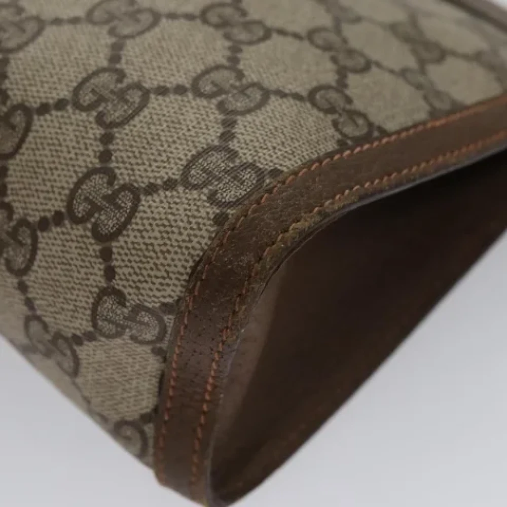 Gucci Vintage Pre-owned Canvas clutches Beige Dames
