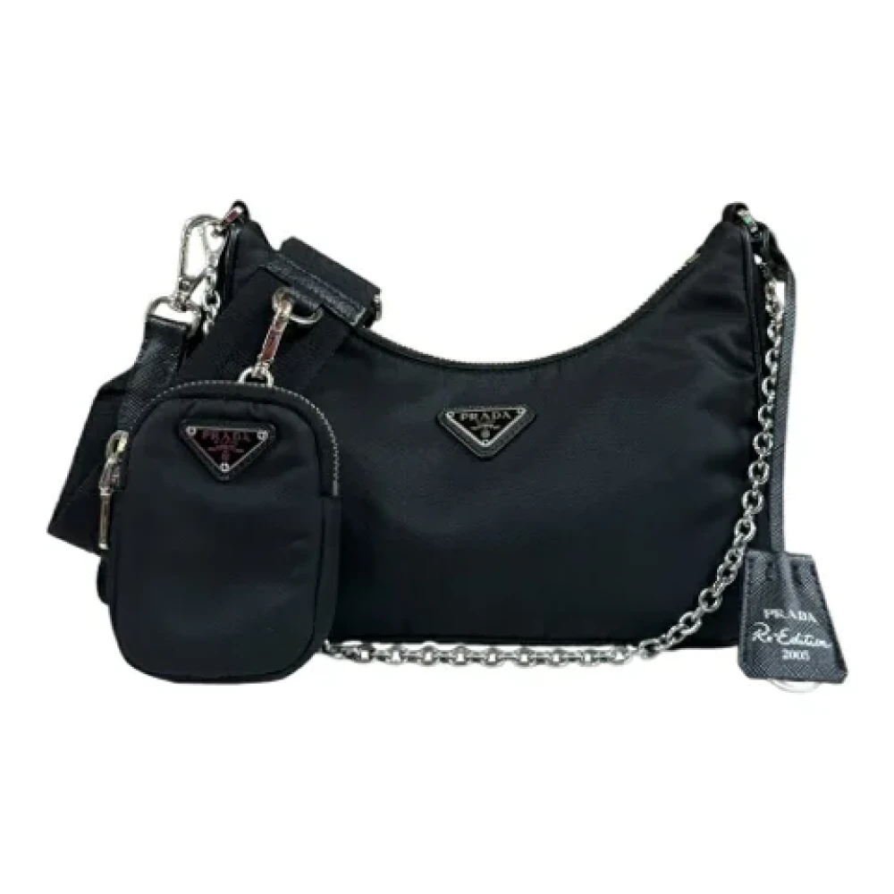 Prada Vintage Pre-owned Nylon prada-bags Black Dames