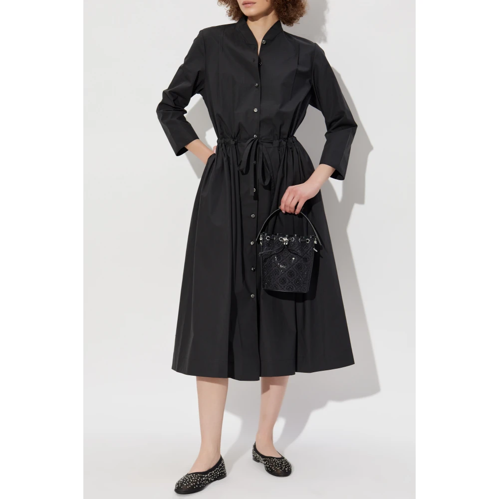 TORY BURCH Katoenen jurk met een losse pasvorm Black Dames
