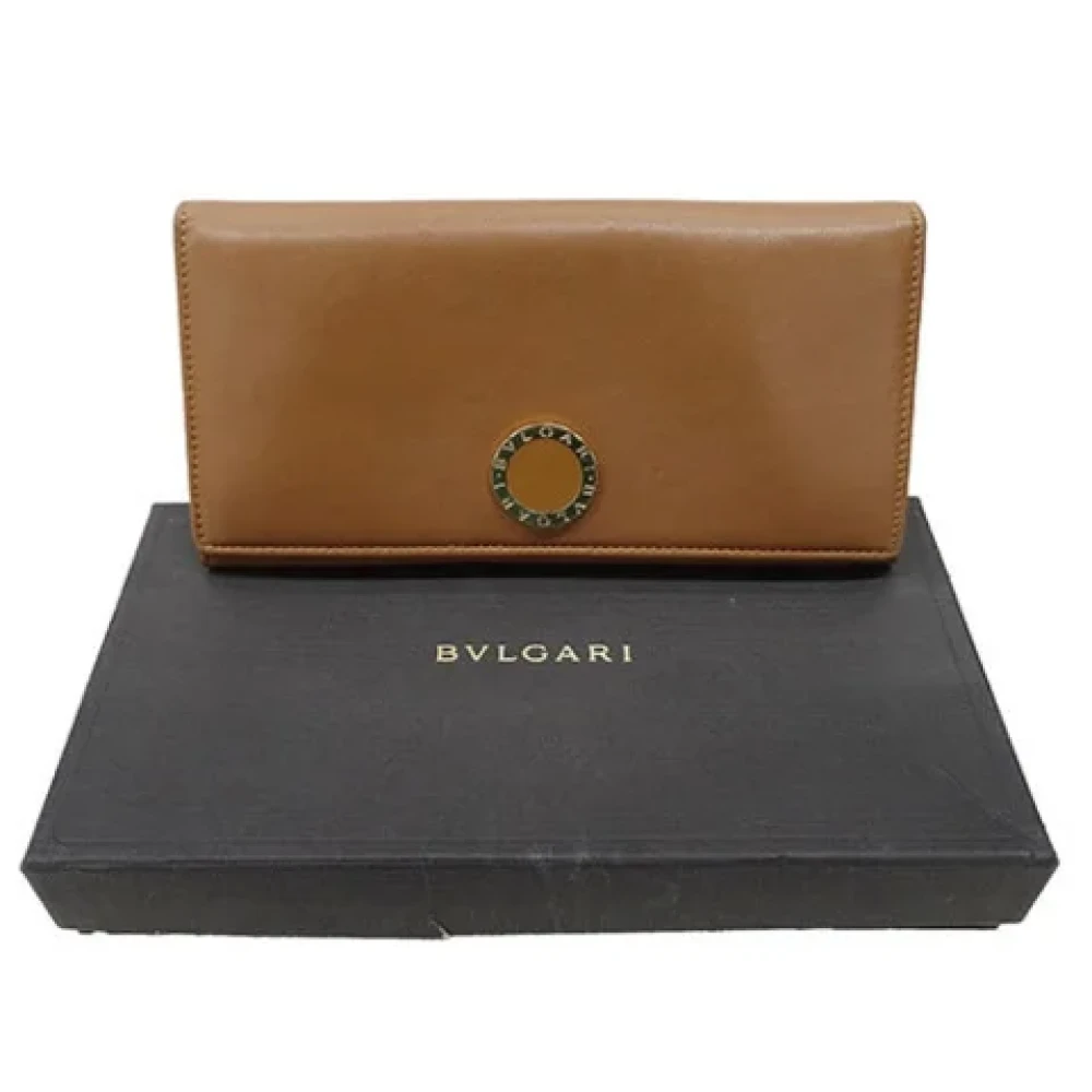 Bvlgari Vintage Pre-owned Leather wallets Brown Dames