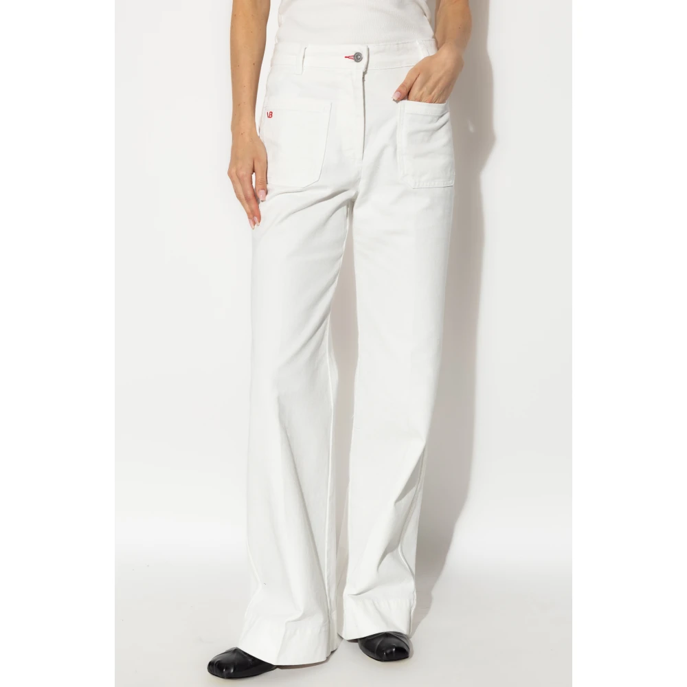 Victoria Beckham Jeans met logo White Dames