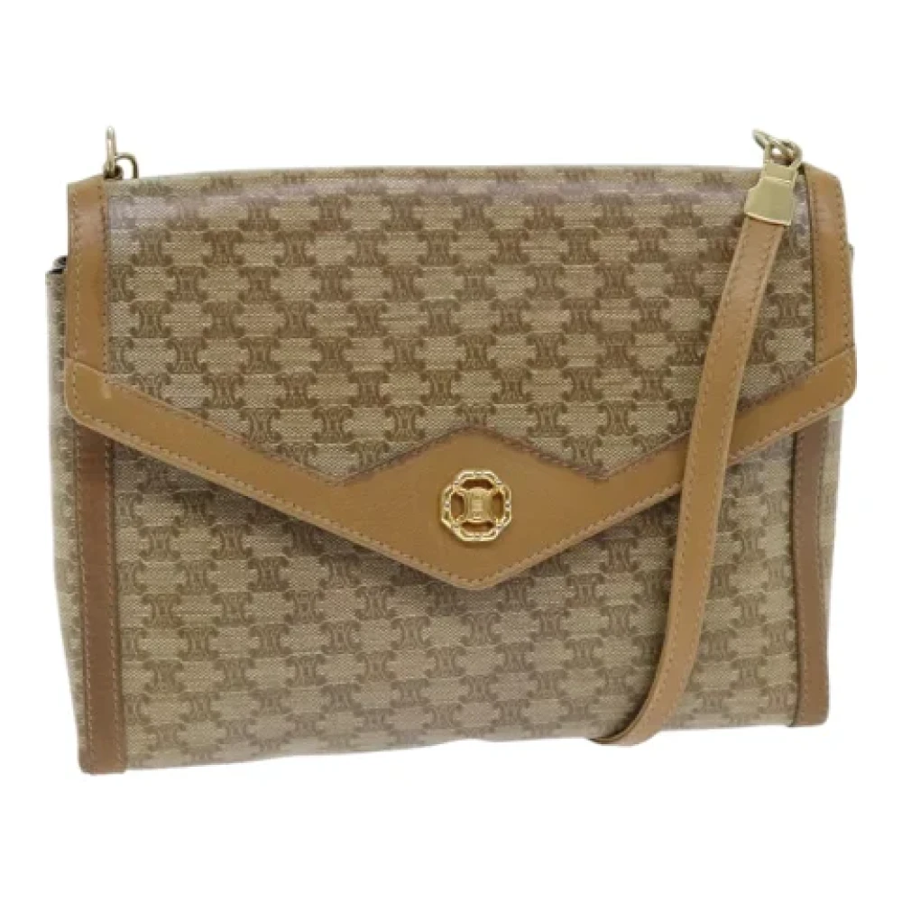 Celine Vintage Pre-owned Canvas shoulder-bags Beige Dames