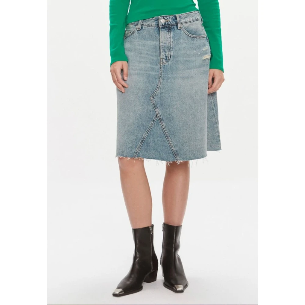 Tommy Hilfiger Relaxte Denim Rok Blue Dames