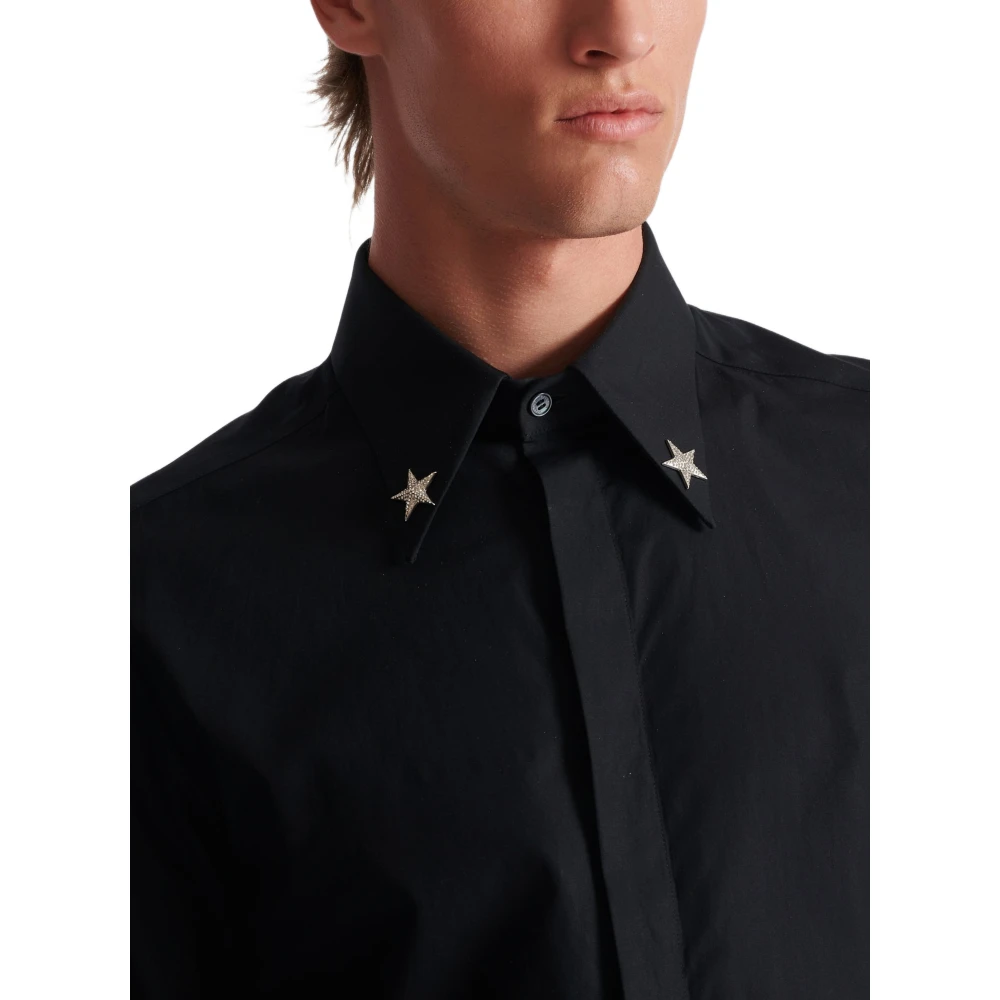 Balmain Geborduurde Ster Shirt Black Heren
