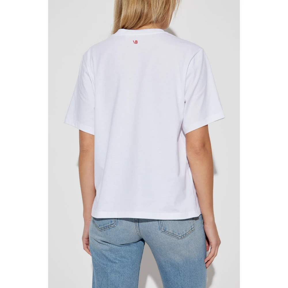 Victoria Beckham T-shirt met print White Dames
