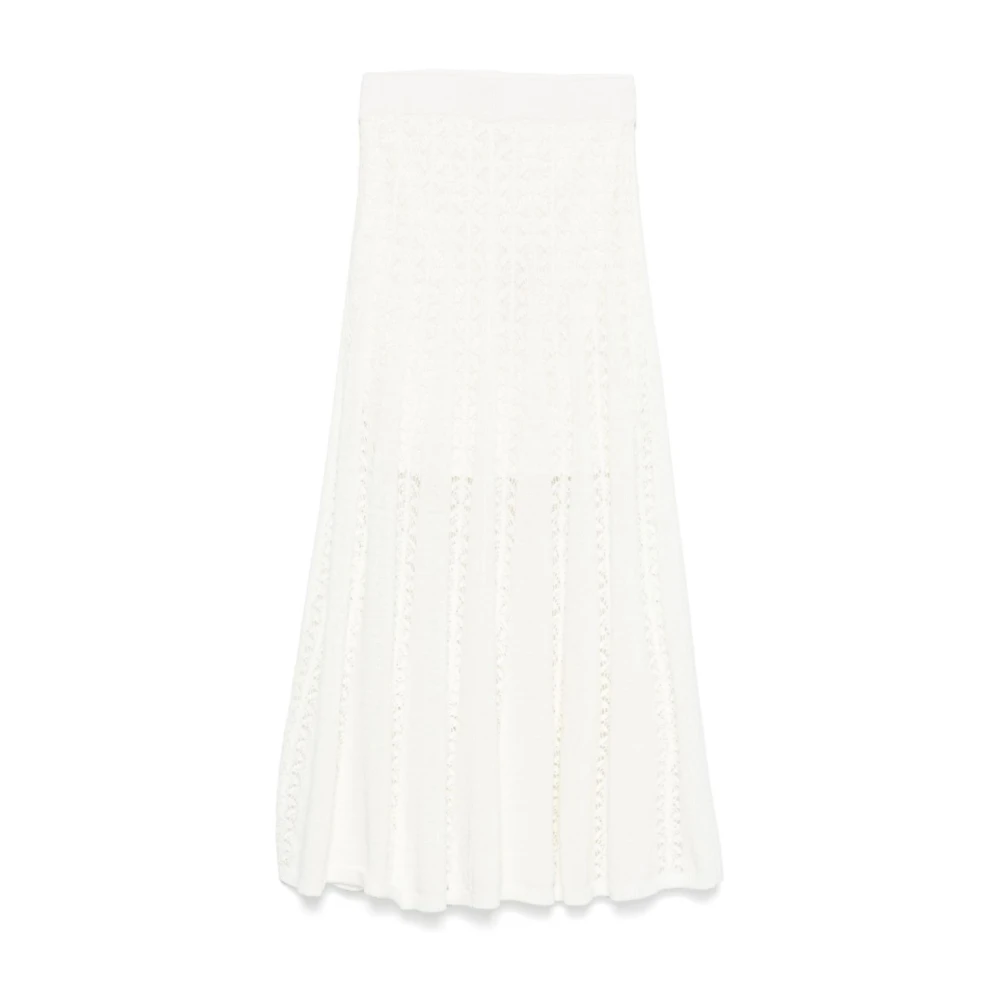 Zimmermann Vit Ribbad Hem Kjol White, Dam