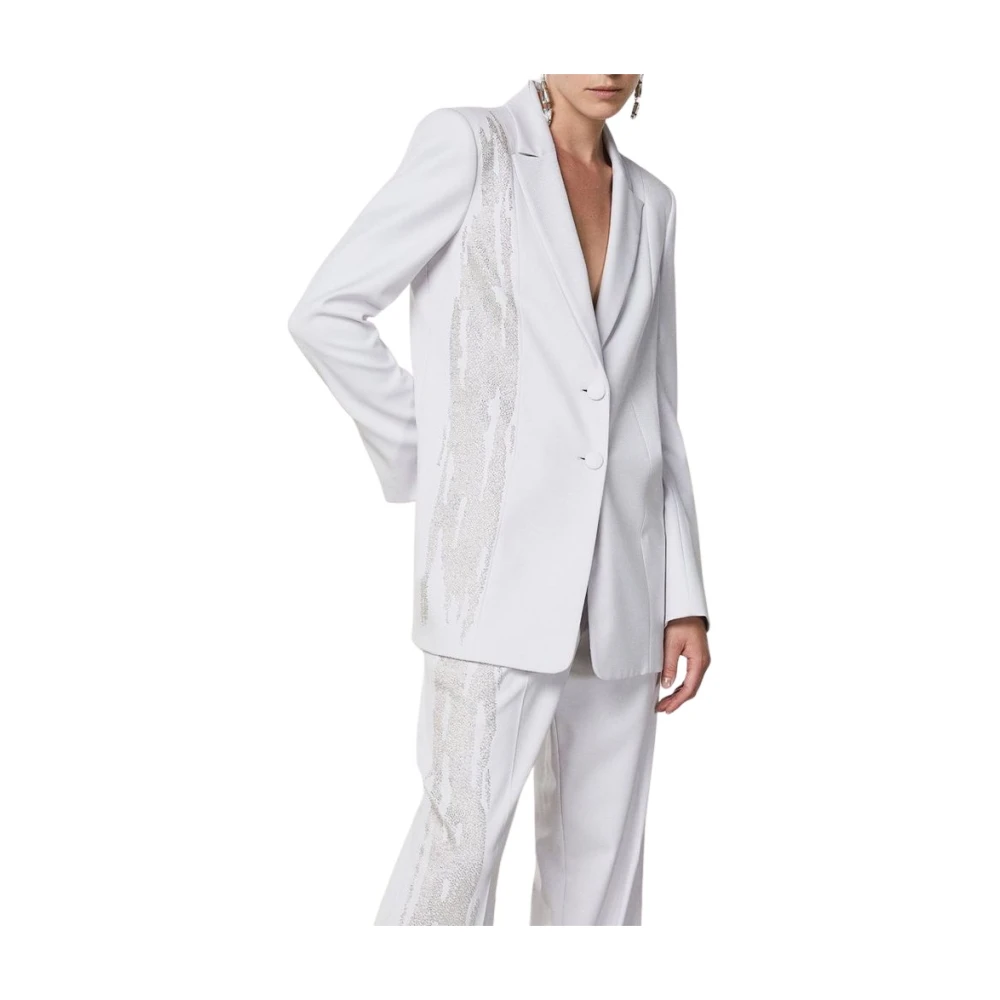 Patrizia Pepe Women's White Dazzle Blazer - Blazers - M - Jackets