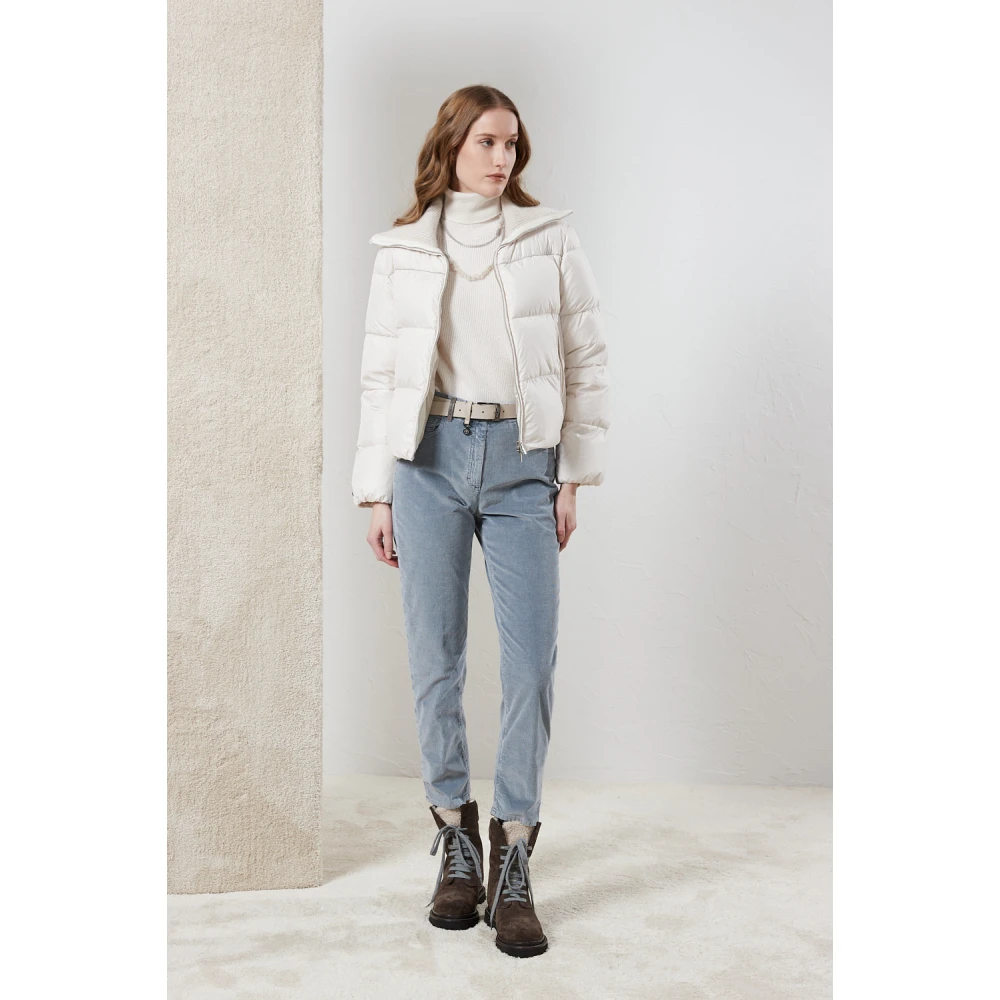 PESERICO Needlecord denim sigarettenbroek Blue Dames