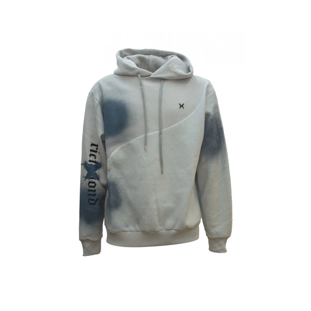 John Richmond Grijze hoodie met logo borduurwerk Gray Heren