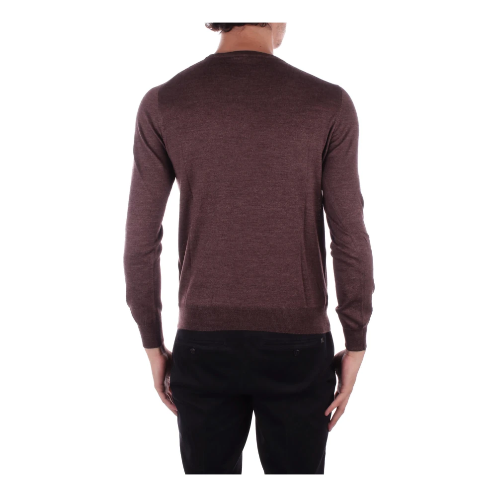 Tagliatore Bruine Zijde Wol Trui Brown Heren