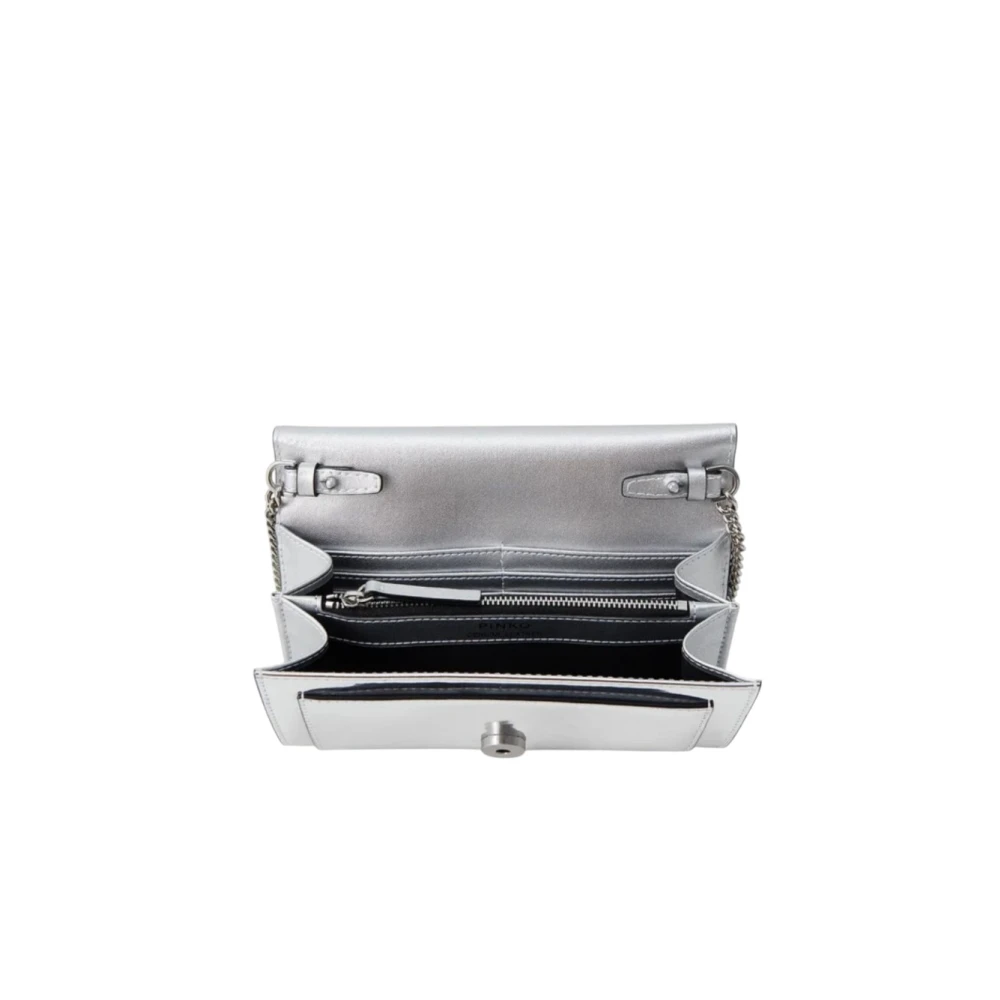 pinko Stijlvolle Leren Tas Gray Dames