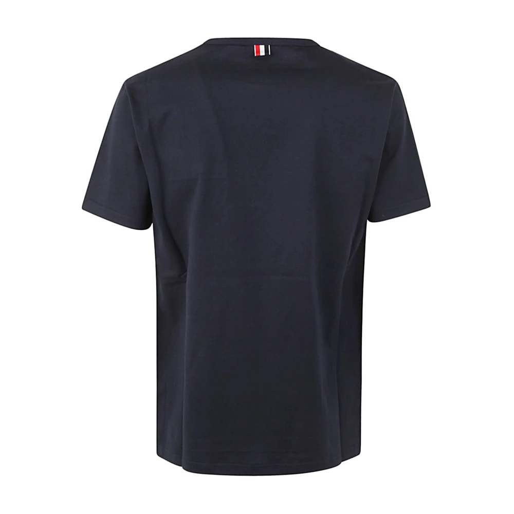 Thom Browne Navy Pocket T-shirt van Medium Gewicht Jersey Katoen Blue Heren