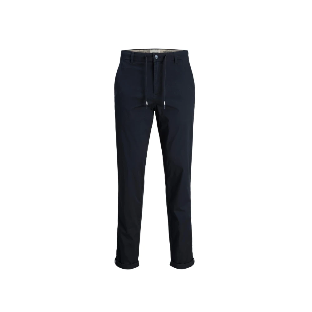 Jack & Jones Men's Blue Navy Tapered Chino Trousers - Slim-Fit Trousers - W33 L32 - Trousers
