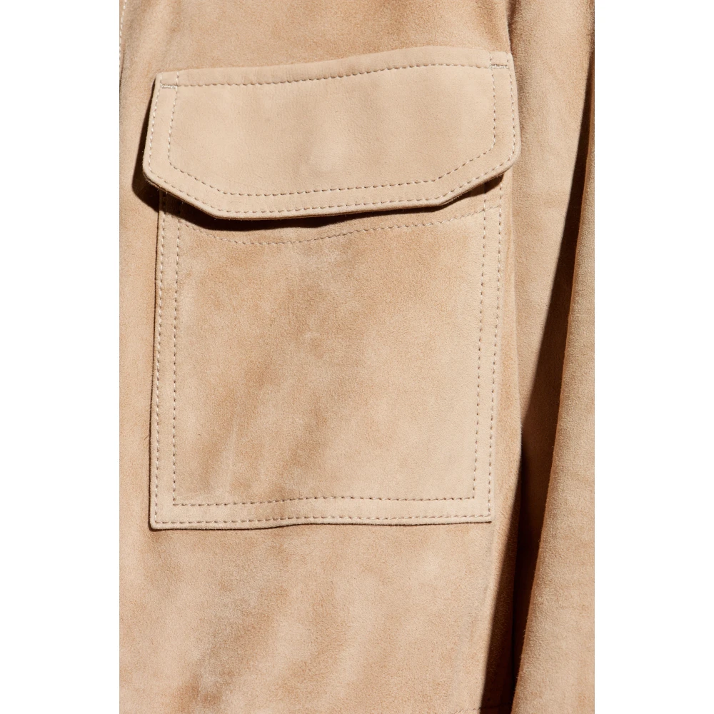 Brioni Suède jas Beige Heren
