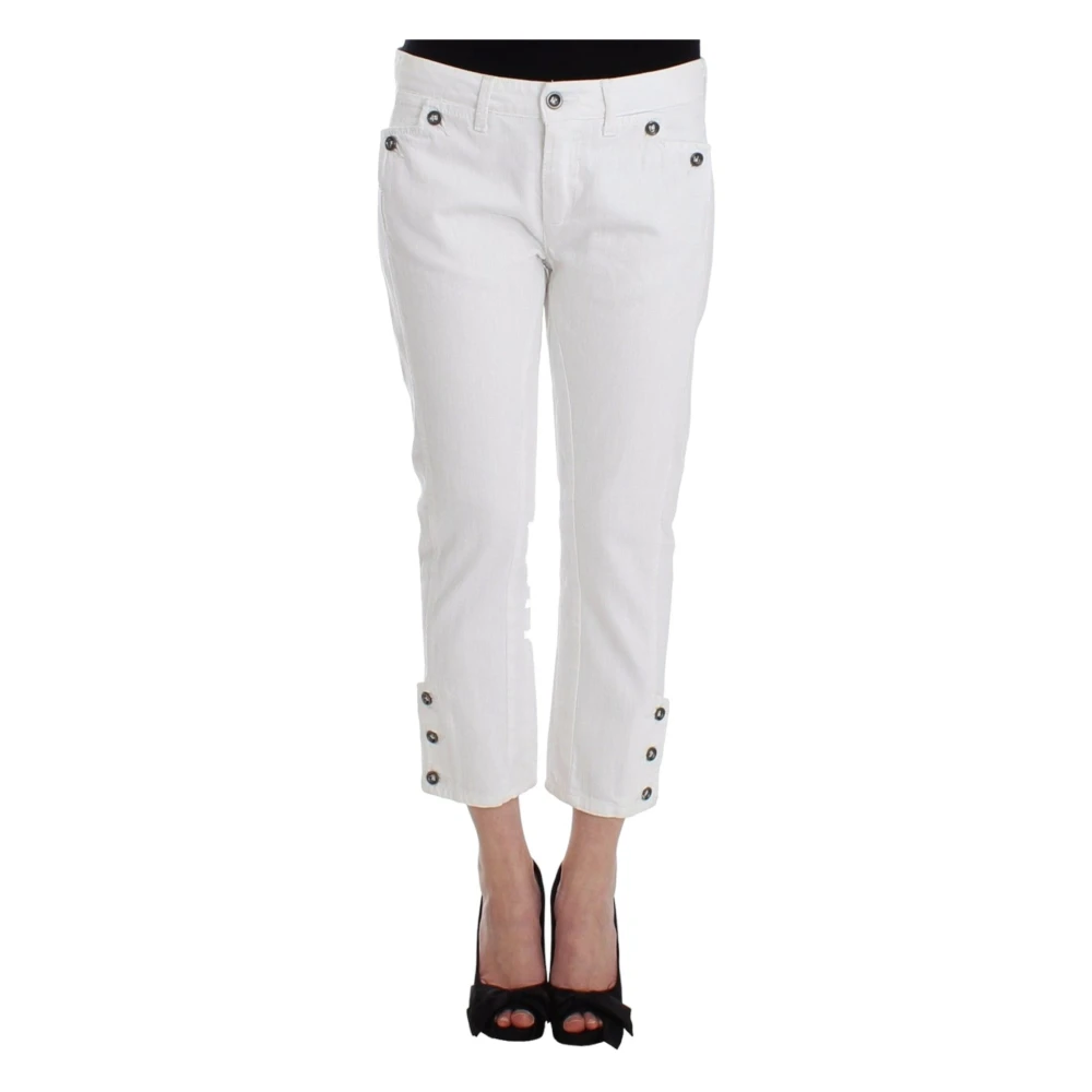 Ermanno Scervino Witte Cropped Jeans voor Verfijnde Stijl White Dames