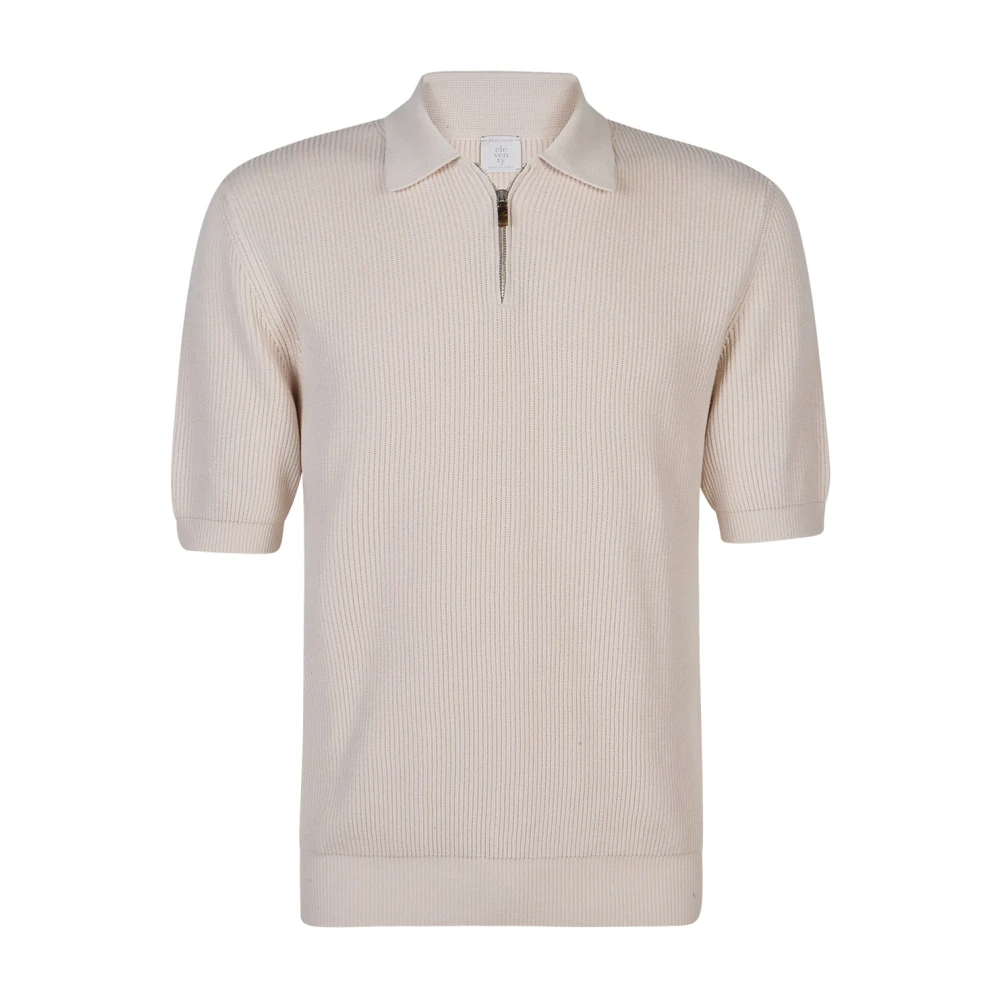 Eleventy Beige Maglia Polo Mezza Zip