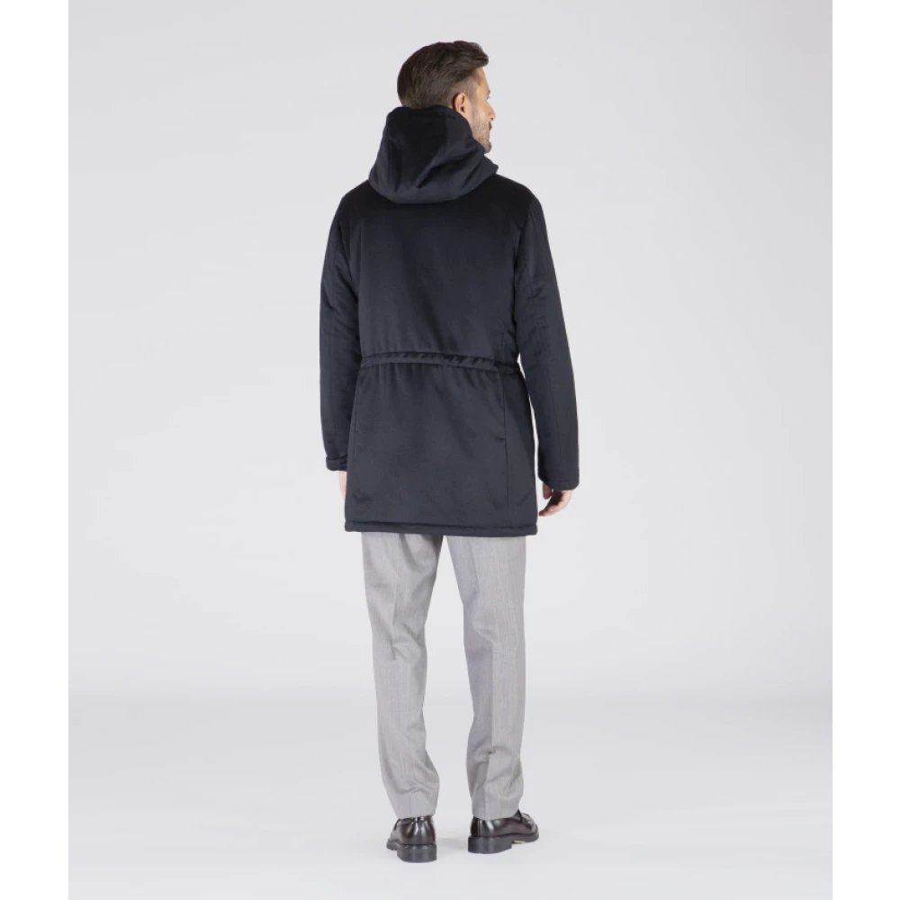 Gimo's Zachte Cashmere Wollen Parka Waterafstotend Blue Heren