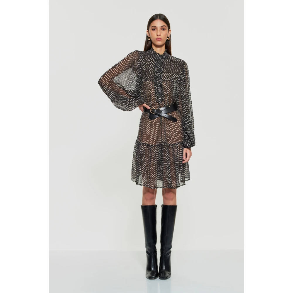Antik batik Beny leren Riem Black Dames