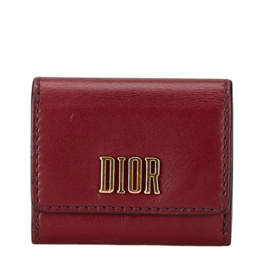 Dior Vintage Pre-owned Leather wallets Red Dames
