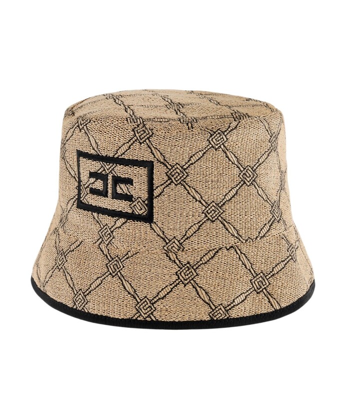 chapeau-seau-beige-avec-design-diamant-3d