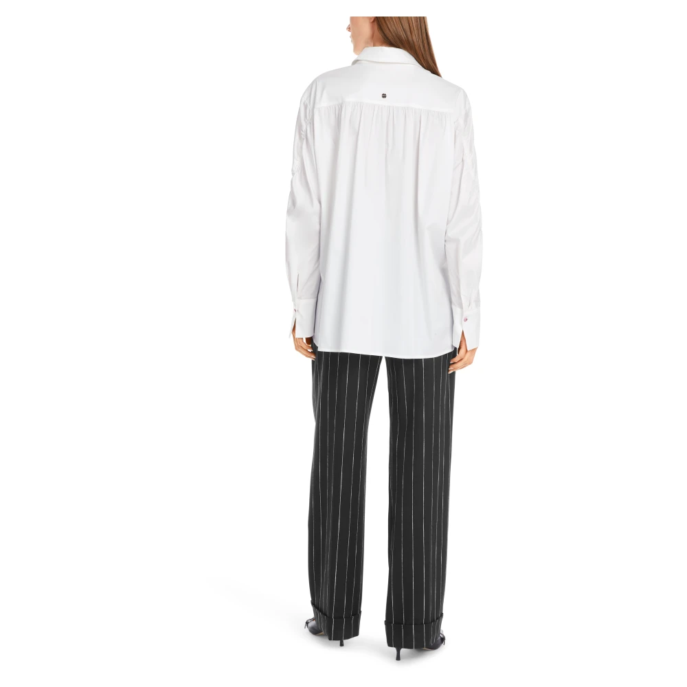 Marc Cain Blouse met vlinderprint en wijde silhouet White Dames