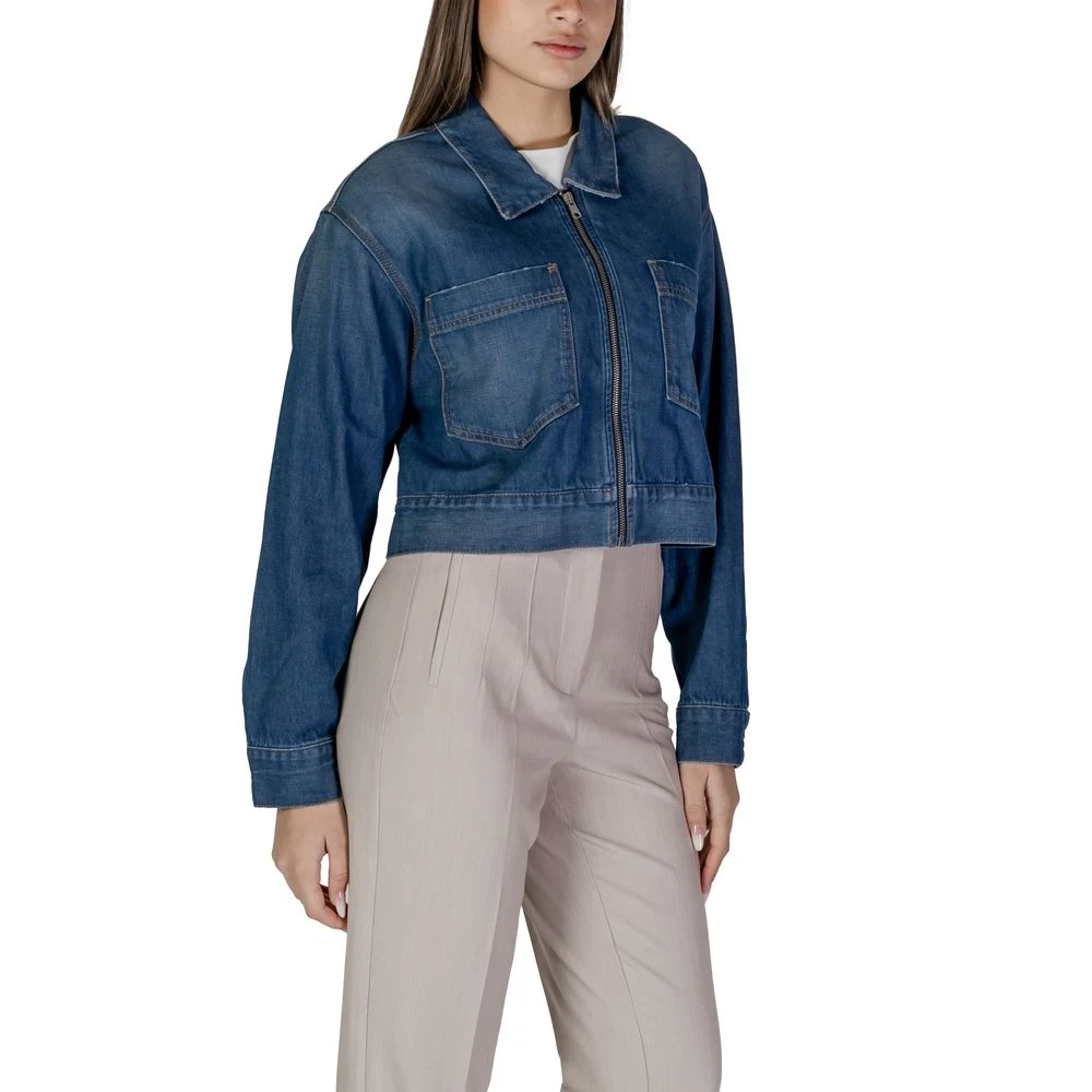 Replay Blauwe Katoenen Jas & Mantel Collectie Blue Dames