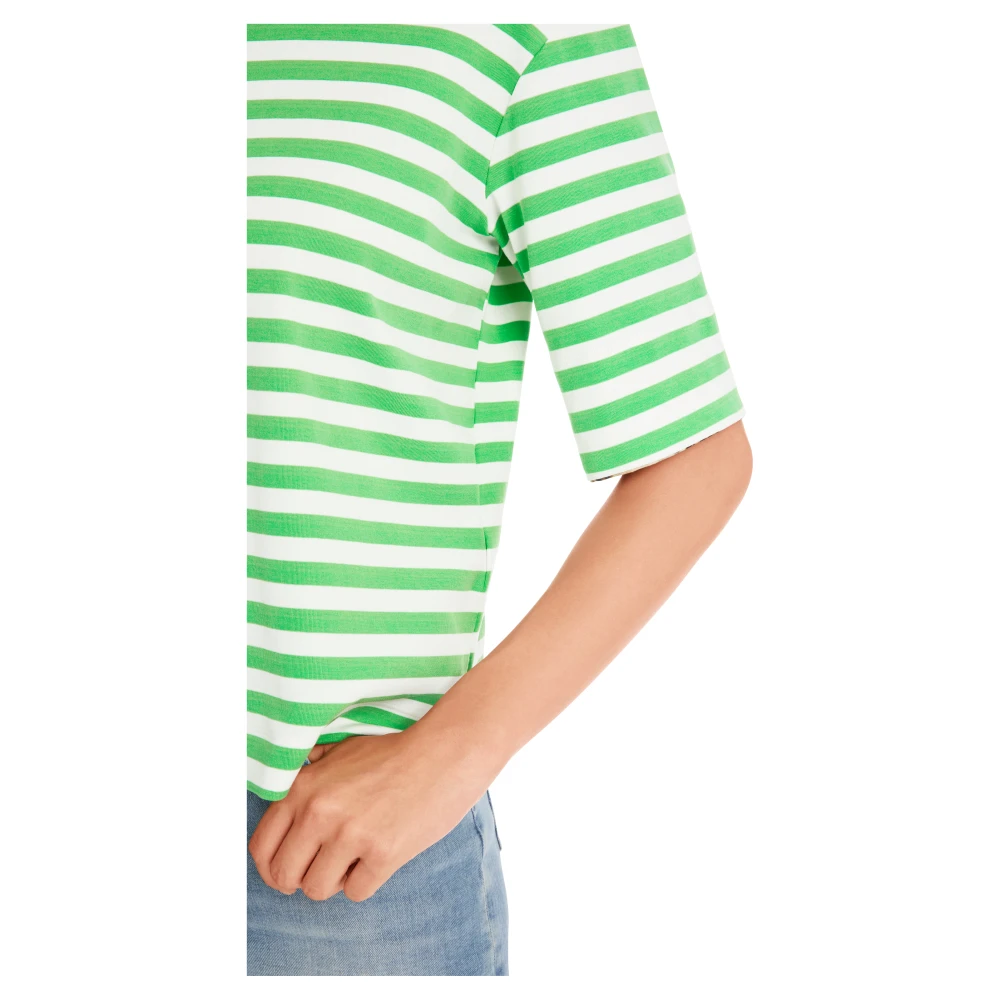 Marc Cain Gestreept T-shirt met 3 4-mouw Green Dames