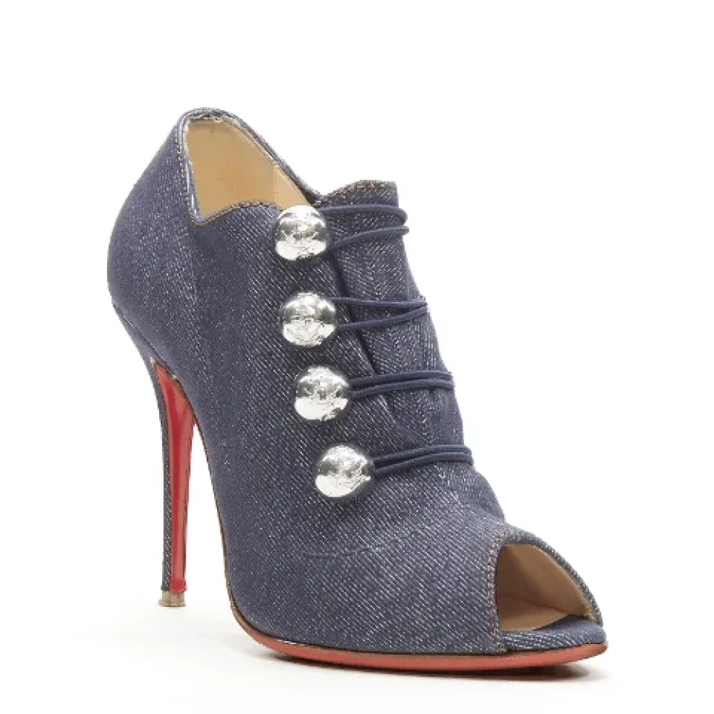 Christian Louboutin Pre-owned Denim boots Blue Dames