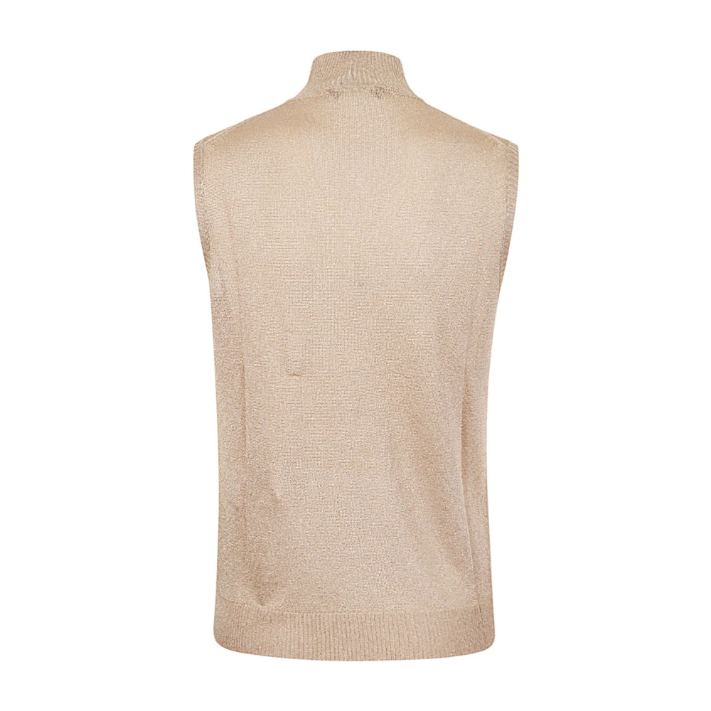 Max Mara Weekend Lurex Viscose Mouwloze Top Brown Dames
