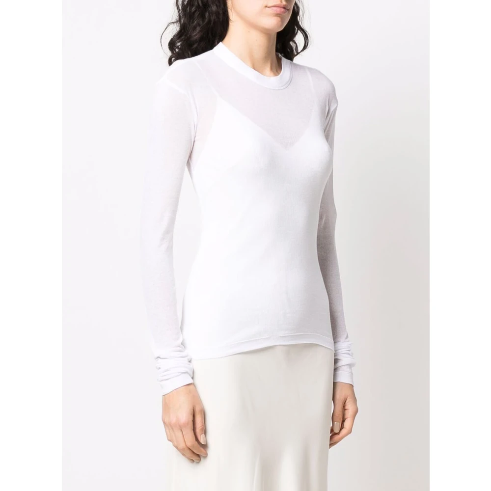 Bite Studios Witte Katoenen Crew Neck T-shirt White Dames
