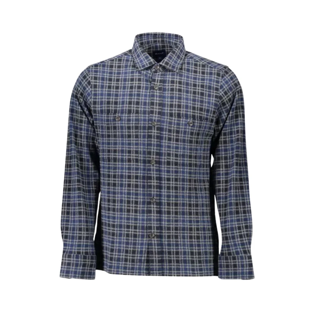 Gant Men's Blue Elegant Cotton Shirt - Casual Shirts - M- Shirts