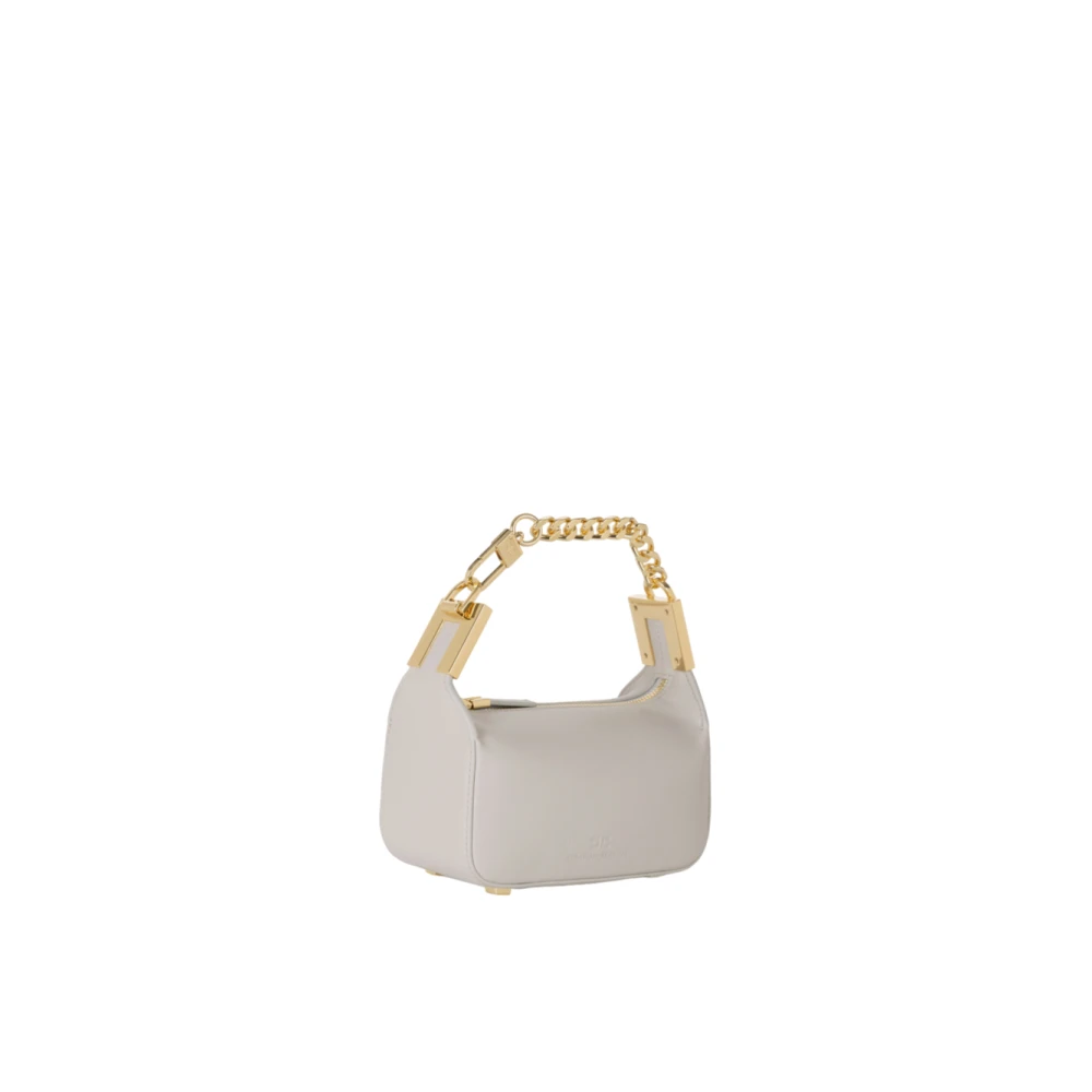 Elisabetta Franchi Mini Handtas met Gouden Metalen Handvat White Dames